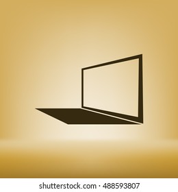 Laptop Icon in perspective view flat vector icon