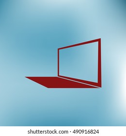 Laptop Icon in perspective view flat vector icon