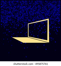 Laptop Icon in perspective view flat vector icon