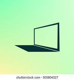Laptop Icon in perspective view flat vector icon