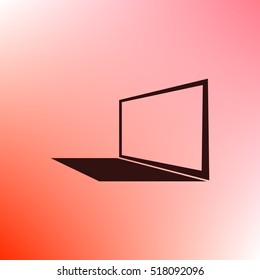 Laptop Icon in perspective view flat vector icon