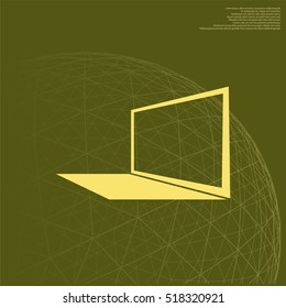 Laptop Icon in perspective view flat vector icon