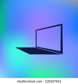 Laptop Icon in perspective view flat vector icon