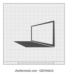 Laptop Icon in perspective view flat vector icon