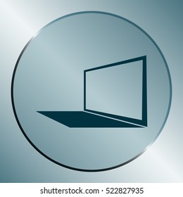 Laptop Icon in perspective view flat vector icon