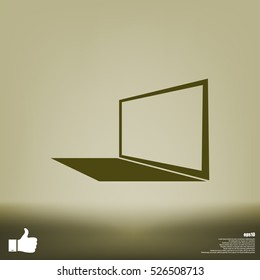 Laptop Icon in perspective view flat vector icon