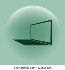 Laptop Icon in perspective view flat vector icon