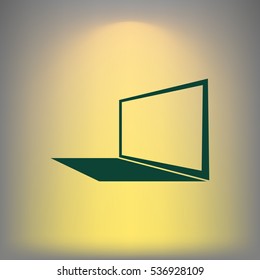 Laptop Icon in perspective view flat vector icon
