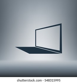 Laptop Icon in perspective view flat vector icon