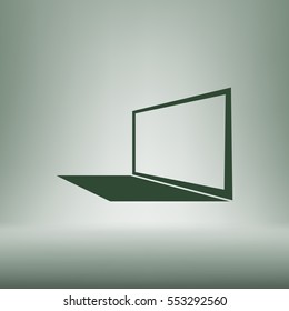 Laptop Icon in perspective view flat vector icon
