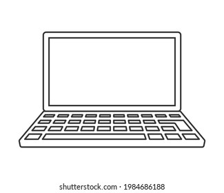 Laptop icon. Portable computer symbol. Office device logo sign. Vector illustration image. Isolated on white background.