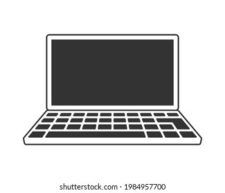 Laptop icon. Portable computer symbol. Office device logo sign. Vector illustration image. Isolated on white background.