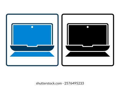 Laptop icon. icon related to Star Up. suitable for web site, app, user interfaces, printable etc. solid icon style. simple vector design editable