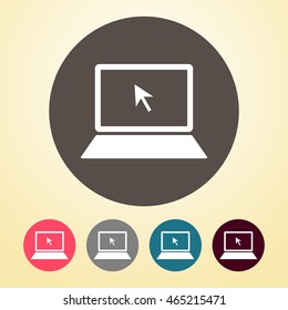 Laptop Icon in round shape.
