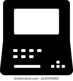 Icono del ordenador portátil con la pantalla y el teclado que representan el trabajo, el estudio y las actividades digitales