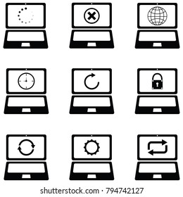 laptop icon set