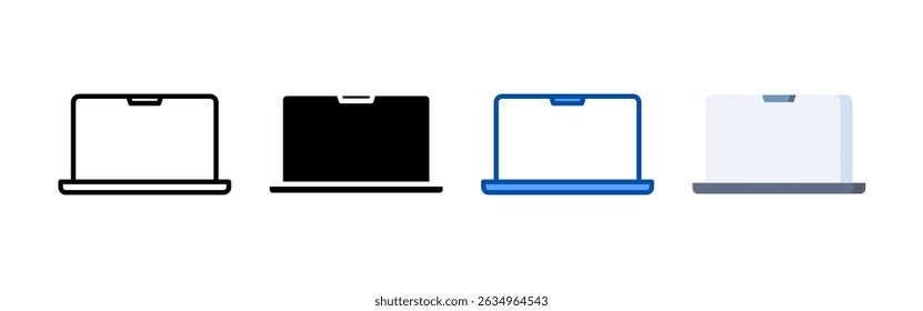Laptop icon set bundle. Multi style icon collection perfect for websites, apps, and presentations. Simple vector icon collection