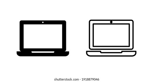 Laptop Icon Set. Computer Icon Vector