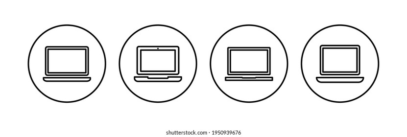 Laptop icon set. computer icon vector