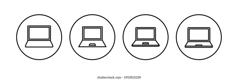 Laptop icon set. computer icon vector