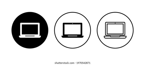 Laptop icon set. computer icon vector