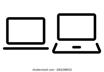 Laptop icon set. Computer icon. Vector illustration. Eps 10.