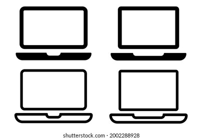 Laptop icon set. Computer icon. Vector illustration. Eps 10.