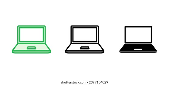 Laptop icon set. computer icon vector