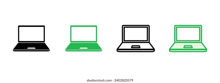 Laptop icon set. computer icon vector