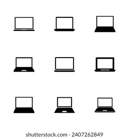 Laptop icon set. computer icon vector