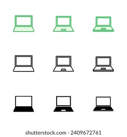 Laptop icon set. computer icon vector