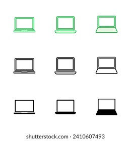 Laptop icon set. computer icon vector