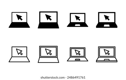 Laptop icon set. computer icon vector