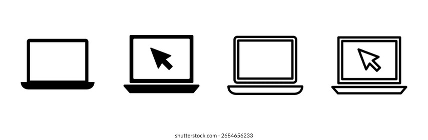 Laptop icon set. computer icon vector