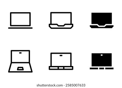 laptop icon set design template