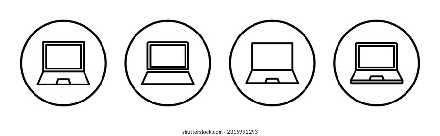 Laptop icon set illustration. computer sign and symbol