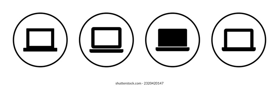 Ilustración del conjunto de iconos de la laptop. símbolo y signo de equipo
