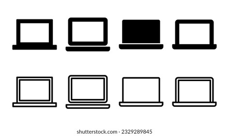 Laptop icon set illustration. computer sign and symbol