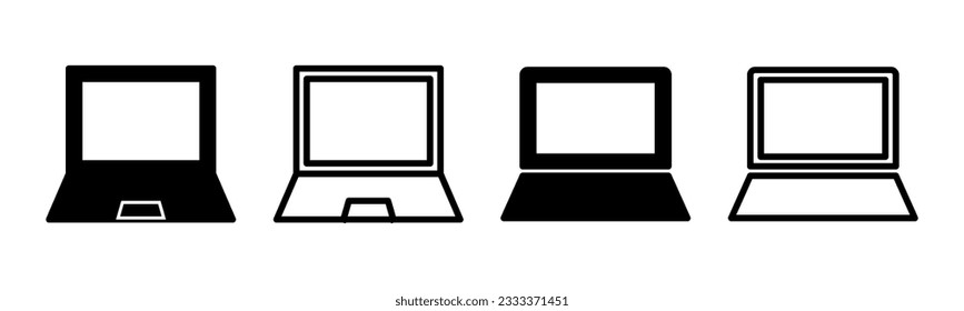 Laptop icon set illustration. computer sign and symbol