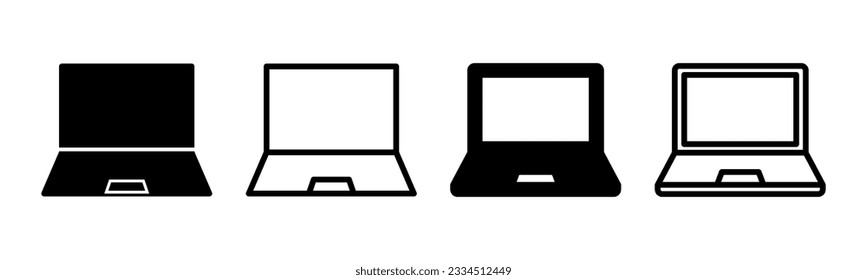 Laptop icon set illustration. computer sign and symbol