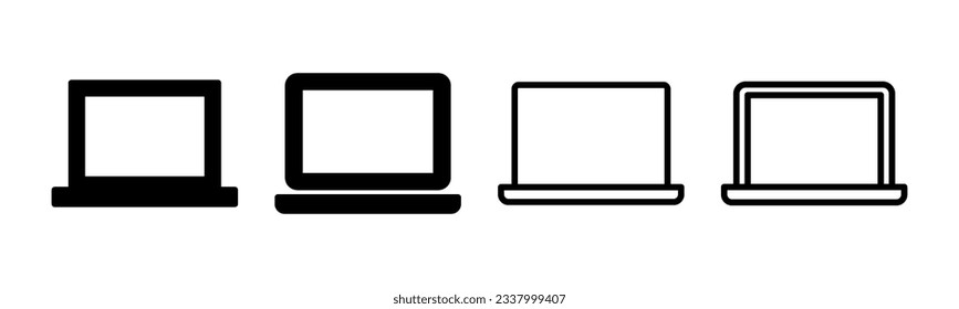 Laptop icon set illustration. computer sign and symbol