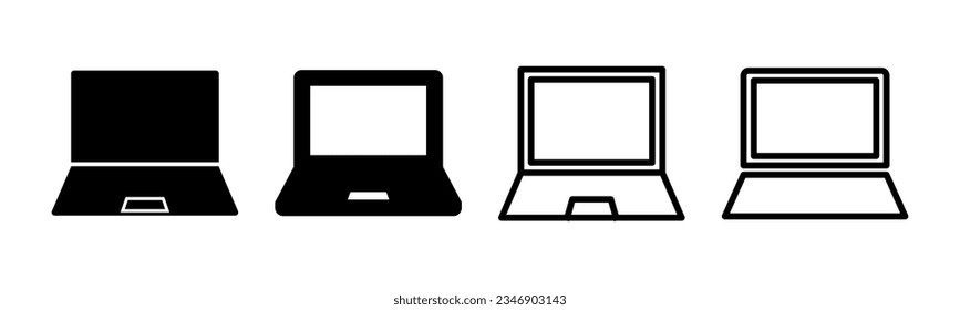 Ilustración del conjunto de iconos de la laptop. símbolo y signo de equipo