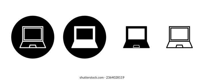 Ilustración del conjunto de iconos de la laptop. símbolo y signo de equipo