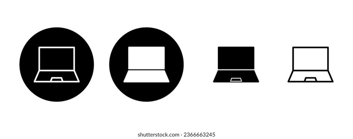 Ilustración del conjunto de iconos de la laptop. símbolo y signo de equipo