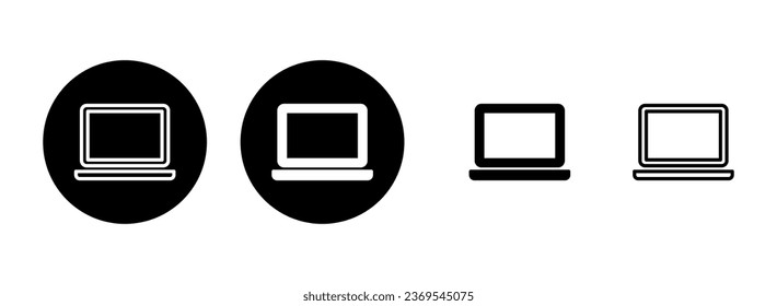 Laptop icon set illustration. computer sign and symbol