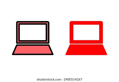 Laptop icon set illustration. computer sign and symbol