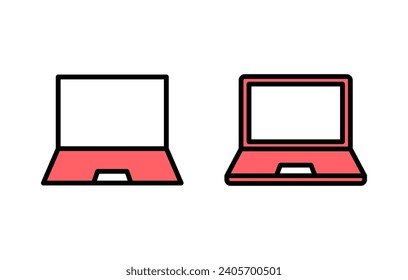 Laptop icon set illustration. computer sign and symbol