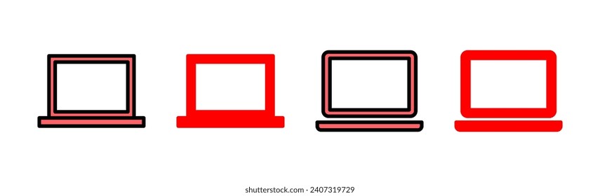 Ilustración del conjunto de iconos de la laptop. símbolo y signo de equipo
