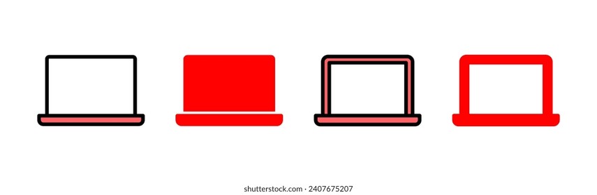 Ilustración del conjunto de iconos de la laptop. símbolo y signo de equipo