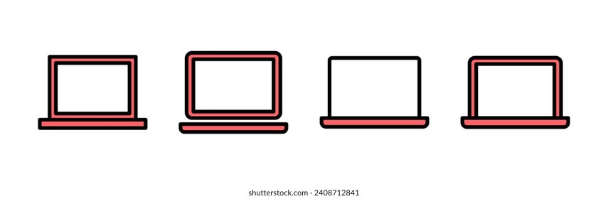 Laptop icon set illustration. computer sign and symbol